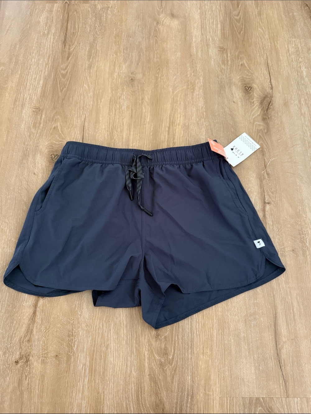 Women's Navy Athletic Shorts with Drawstring Waist